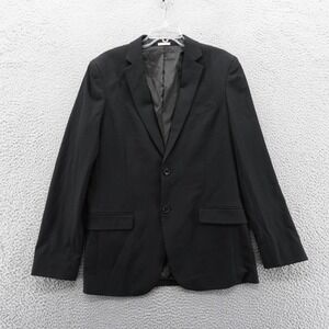 Nordstrom Rack Mens Trim Fit Blazer Jacket Black 42R Two Button Stretch NEW